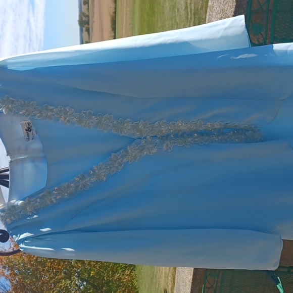 Vintage Glatter & Sims Fashions Inc. Women’s Formal Dress, powder blue, 20" ptp - Picture 2 of 7